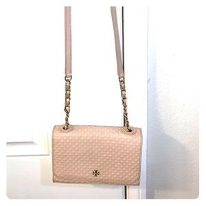 Tory Burch Pink Quilted Crossbody Flap Purse
